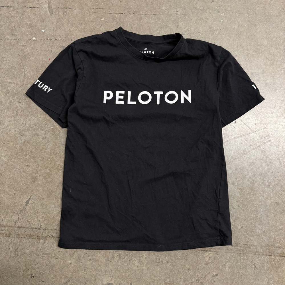 Peloton Century Club T-Shirt Womens Small Black Short Sleeve 100th Ride Cotton
